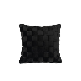 Coussin carré tissé en velours noir