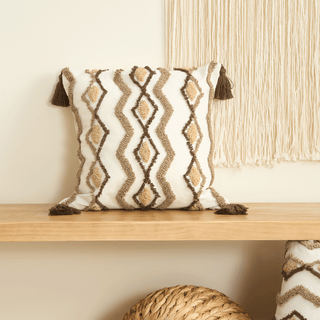 Housse de coussin de canapé Pompons Boho