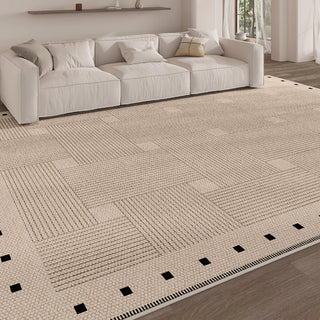 Tapis de salon moderne anti-éclaboussures à motif damier classique et facile à nettoyer