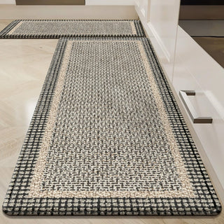 Tapis facile à nettoyer, bordure texturée, durable, antidérapant, adapté aux animaux de compagnie, style bohème, tapis de couloir