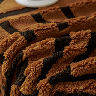 Housse de canapé en peluche à motif géométrique