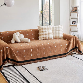 Housse de canapé élégante en chenille à imprimé losange pour un confort et un style moderne