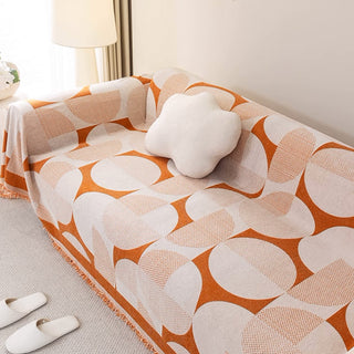 Housse de canapé en forme de cercle géométrique ludique pour un look de salon moderne et dynamique