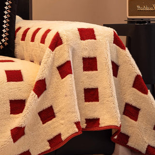 Housse de canapé en peluche au design carré géométrique pour plus de confort et de sophistication dans n'importe quel salon