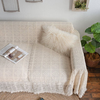Housse de canapé en dentelle au crochet