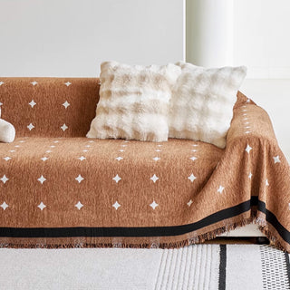 Housse de canapé élégante en chenille à imprimé losange pour un confort et un style moderne