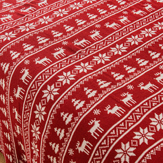 Plaid en tricot nordique en forme de renne, motif festif de flocon de neige et de renne, pour une décoration de vacances confortable