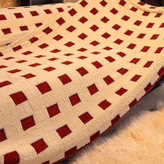 Housse de canapé en peluche au design carré géométrique pour plus de confort et de sophistication dans n'importe quel salon