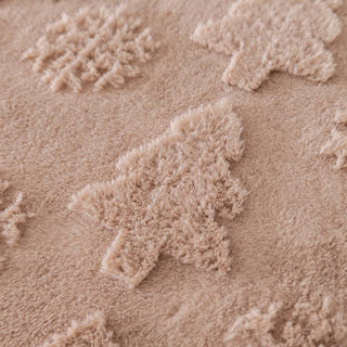 Housse de canapé en tissu en peluche à motif d'arbre de Noël 3D avec texture concave-convexe confortable