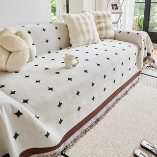 Housse de canapé élégante en chenille à imprimé losange pour un confort et un style moderne