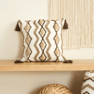 Housse de coussin de canapé Pompons Boho