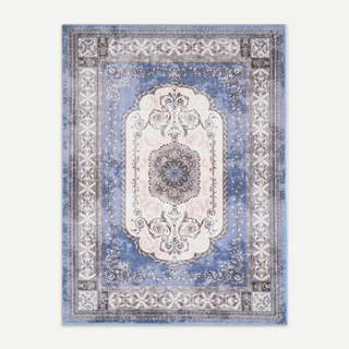 Tapis en peluche persan indigo classique imperméable