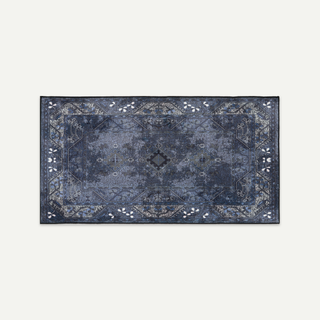 Tapis léger persan bleu marine classique imperméable