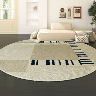 Tapis rond à blocs géométriques facile à nettoyer, résistant aux éclaboussures, adapté aux animaux de compagnie, moderne, pour salon