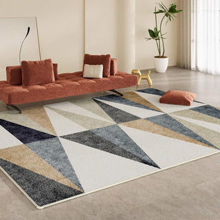 Tapis moderne en peluche triangulaire géométrique Easy Clean Rug