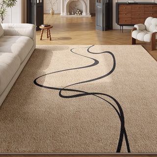 Tapis Easy Clean Minimalist Flow Line, résistant aux éclaboussures, adapté aux animaux de compagnie, moderne, pour salon