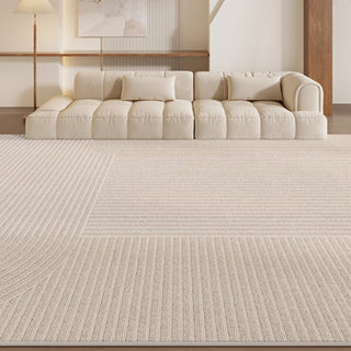 Tapis facile à nettoyer, motif de lignes minimalistes, résistant aux éclaboussures, adapté aux animaux de compagnie