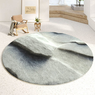 Tapis rond Misty Mountain, facile à nettoyer, résistant aux éclaboussures, adapté aux animaux de compagnie, moderne, pour salon