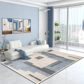 Tapis moderne, bleu abstrait, résistant aux éclaboussures, facile à nettoyer, adapté aux animaux de compagnie