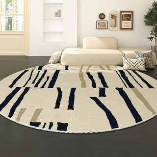 Tapis rond facile à nettoyer, inspiré de l'art moderne, résistant aux éclaboussures, adapté aux animaux de compagnie, pour salon