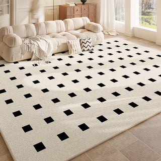 Tapis moderne à carreaux géométriques, facile à nettoyer, résistant aux éclaboussures, adapté aux animaux de compagnie