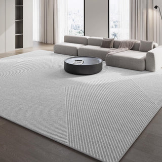 Tapis gris géométrique moderne, facile à nettoyer, résistant aux éclaboussures, adapté aux animaux de compagnie, minimaliste, pour salon