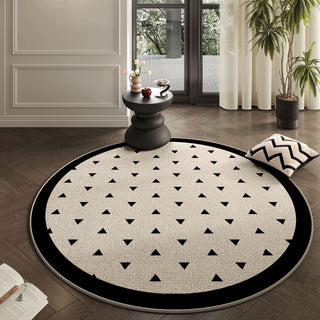 Tapis rond en peluche moderne en mosaïque, facile à nettoyer, résistant aux éclaboussures, adapté aux animaux de compagnie