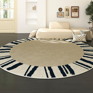 Tapis rond moderne, résistant aux éclaboussures, facile à nettoyer, adapté aux animaux de compagnie, pour salon