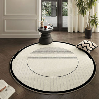 Tapis rond en peluche moderne Zenith résistant aux éclaboussures, facile à nettoyer, adapté aux animaux de compagnie