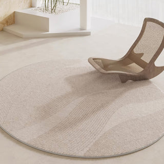 Tapis rond en peluche à motif de vagues de sable, facile à nettoyer, résistant aux éclaboussures, adapté aux animaux de compagnie, moderne, salon