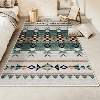 Tapis de chambre à coucher Boho résistant aux éclaboussures Southwestern Oasis Easy Clean Rug