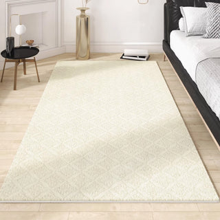 Tapis facile à nettoyer, texture diamantée subtile, résistant aux éclaboussures, adapté aux animaux de compagnie, tapis de chambre à coucher minimaliste