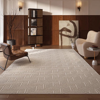 Tapis à motifs géométriques texturés, minimaliste, résistant aux éclaboussures, facile à nettoyer, adapté aux animaux de compagnie, pour chambre à coucher et salon