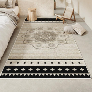 Tapis de chambre à coucher Boho résistant aux éclaboussures Tribal Mandala, facile à nettoyer