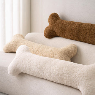 Coussin en forme d'os pour chien en peluche en tissu doux hypoallergénique, parfait pour les amoureux des animaux