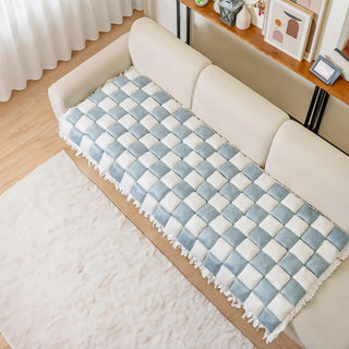Grand tapis carré à carreaux pour chien et chat