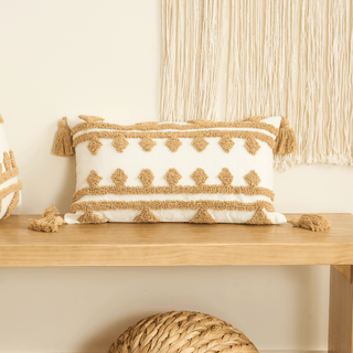 Housse de coussin lombaire Pompons Boho