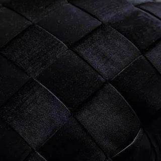 Coussin carré tissé en velours noir