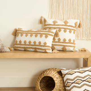 Housse de coussin lombaire Pompons Boho