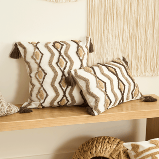 Housse de coussin de canapé Pompons Boho