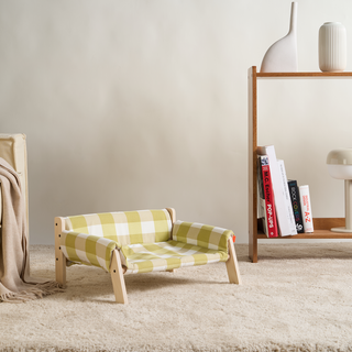 Chaise longue chic à carreaux pour animaux