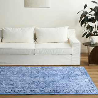 Tapis en peluche persan bleu classique imperméable