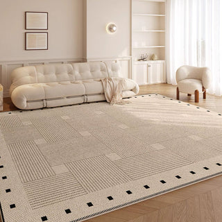 Tapis de salon moderne anti-éclaboussures à motif damier classique et facile à nettoyer