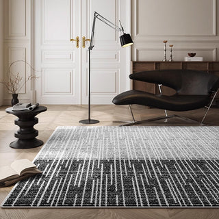 Tapis facile à nettoyer, bicolore, texture moderne, résistant aux éclaboussures, adapté aux animaux de compagnie, pour chambre à coucher et salon