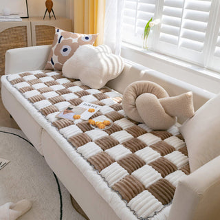 Grand tapis carré à carreaux pour chien et chat