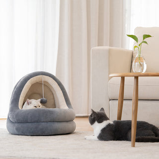 Cave pour animaux de compagnie ZEZE Pets en velours