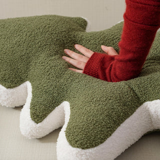 Coussin de sapin de Noël parfait pour les fêtes, décoration verte, design confortable et amusant