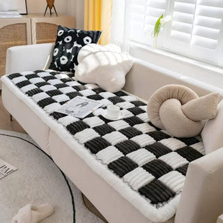 Grand tapis carré à carreaux pour chien et chat