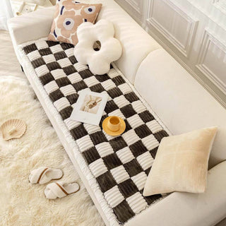 Grand tapis carré à carreaux pour chien et chat